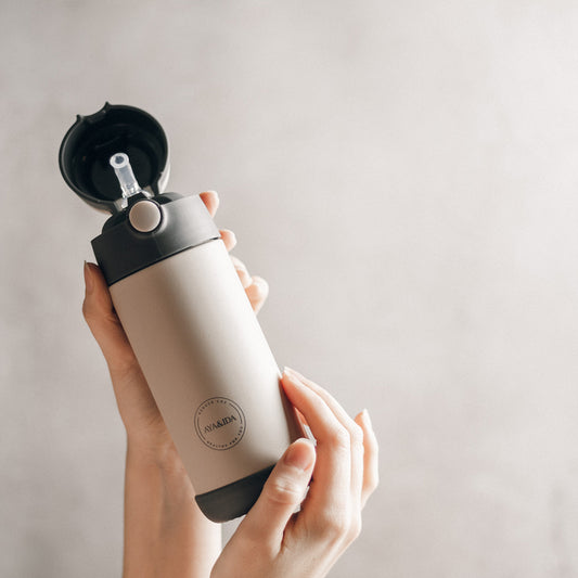 Aya & Ida - Kids Straw Bottle 350 ml - Cream Beige