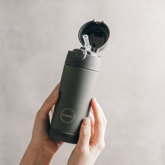 Aya & Ida - Kids Straw Bottle 350 ml - Tropical Green