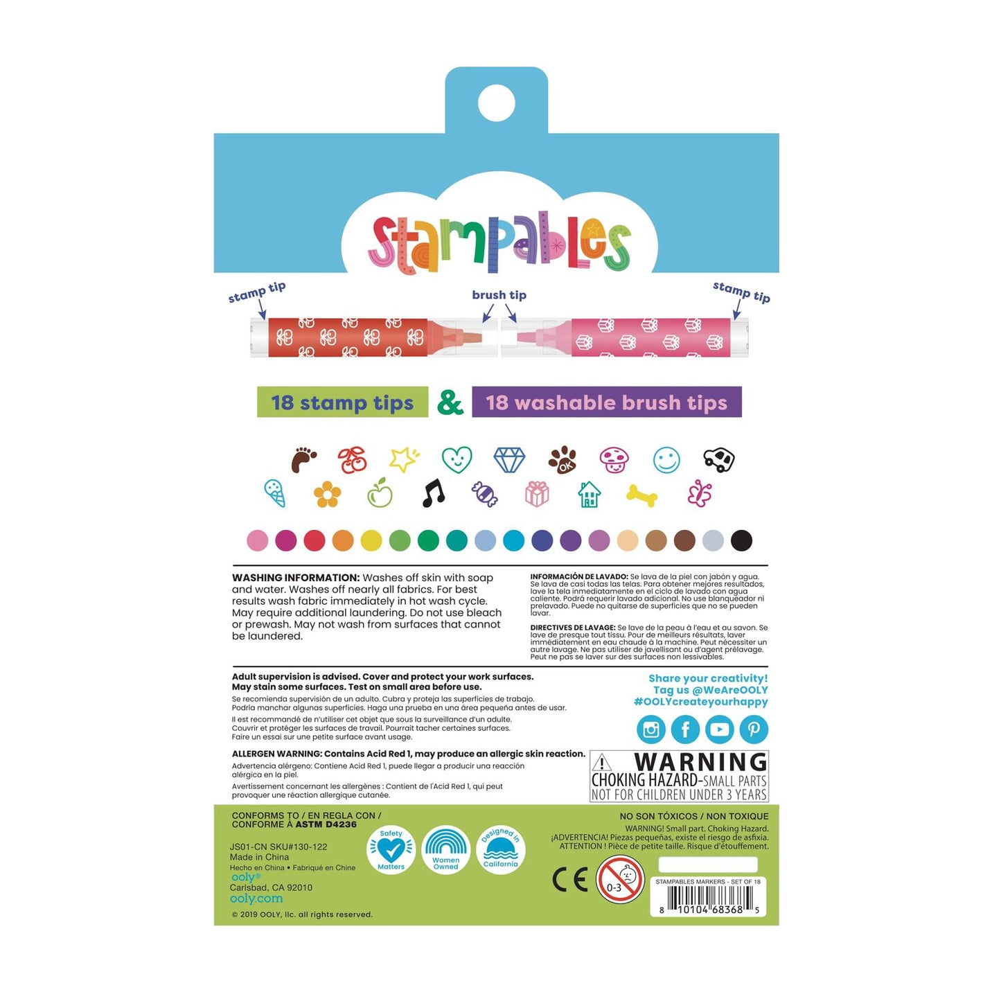 OOLY - Penseltusser med stempel 18 stk - Stampables