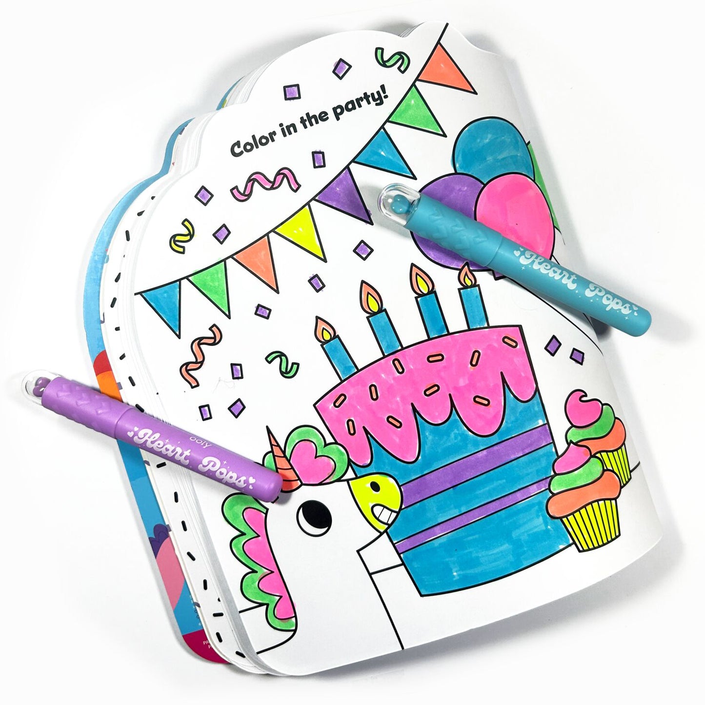 OOLY - Overstregningstusser 6 stk - Heart Pops Neon