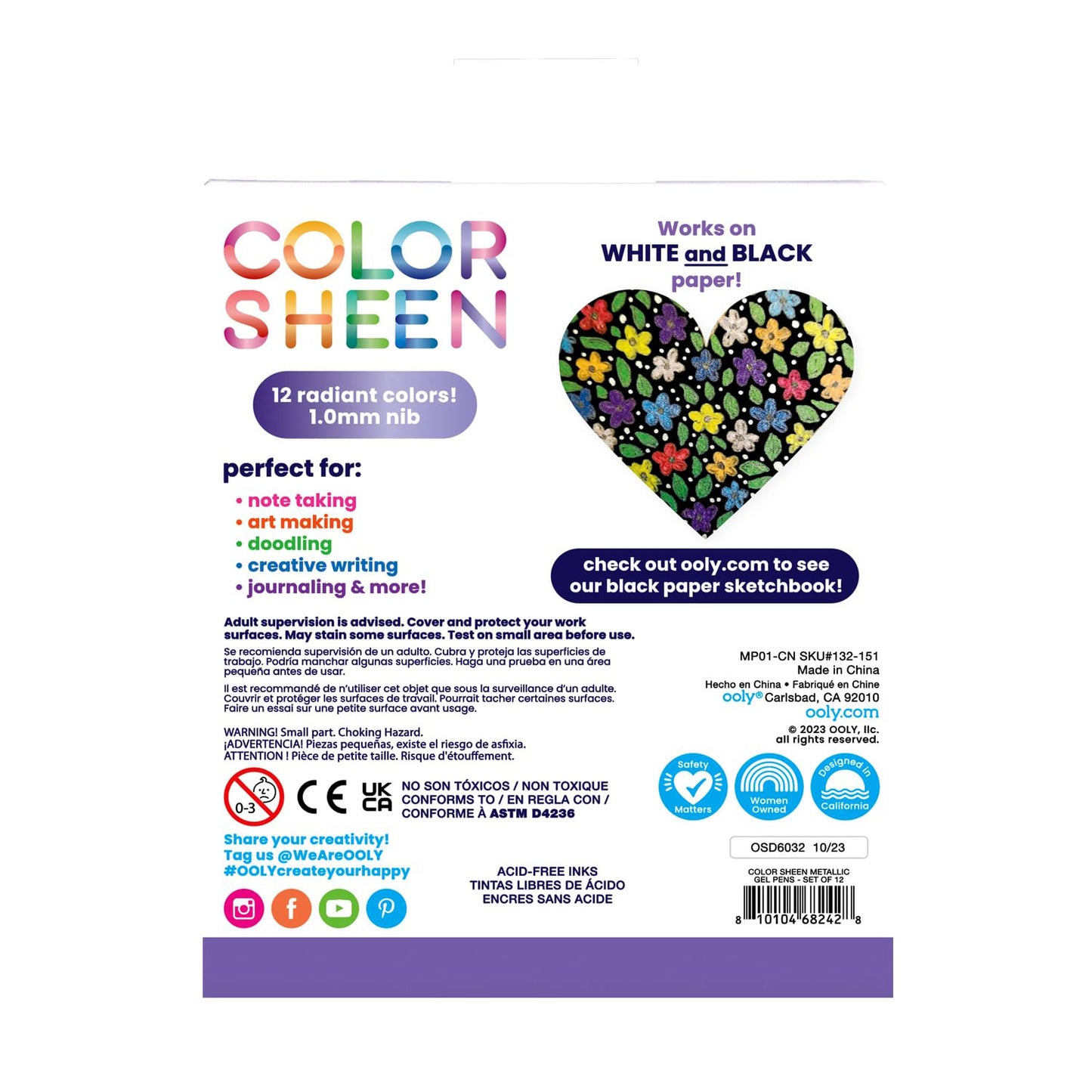 OOLY - Gelpen 12 stk - Color Sheen Metallic
