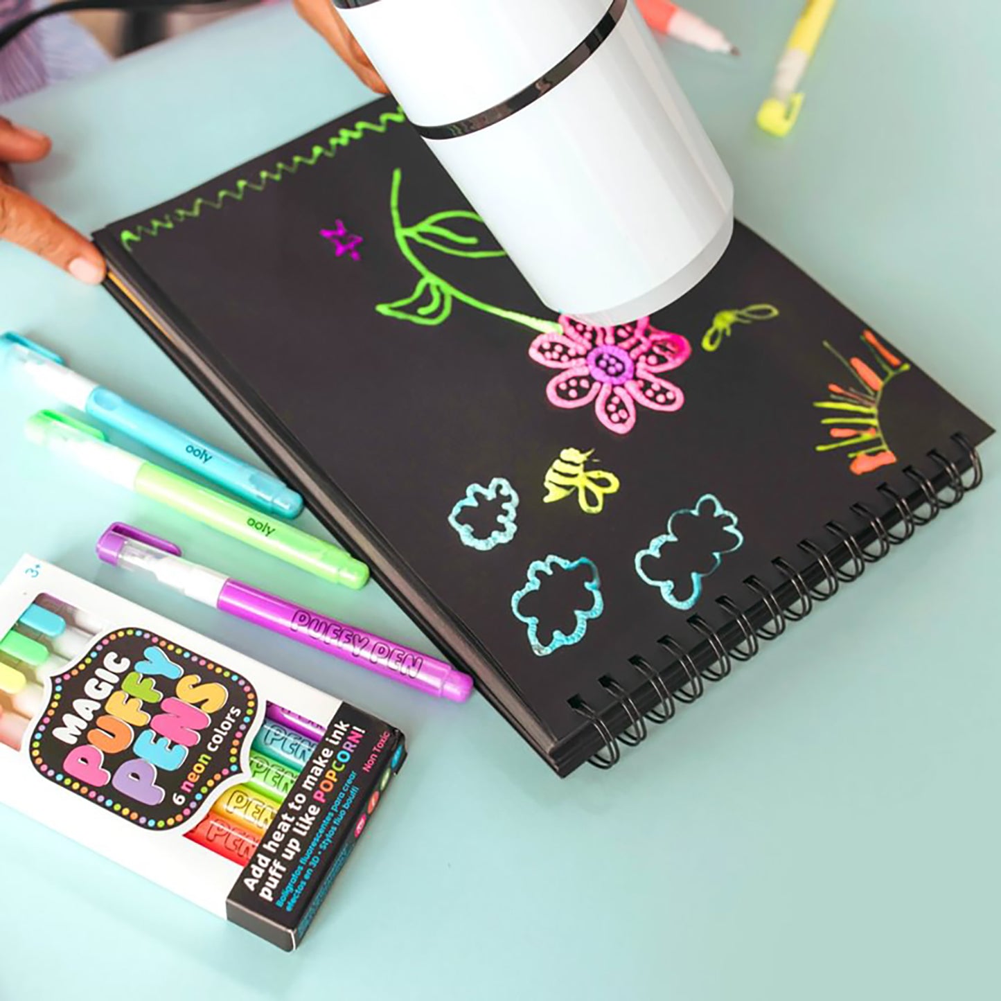OOLY - Magic Puffy Pens 6 stk - Neon
