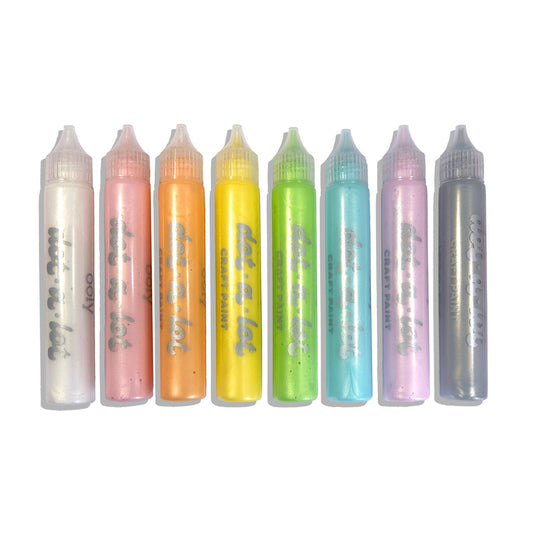 OOLY - 3D effekt prikmaling 8 stk - Dot-a-Lot Pearlescent