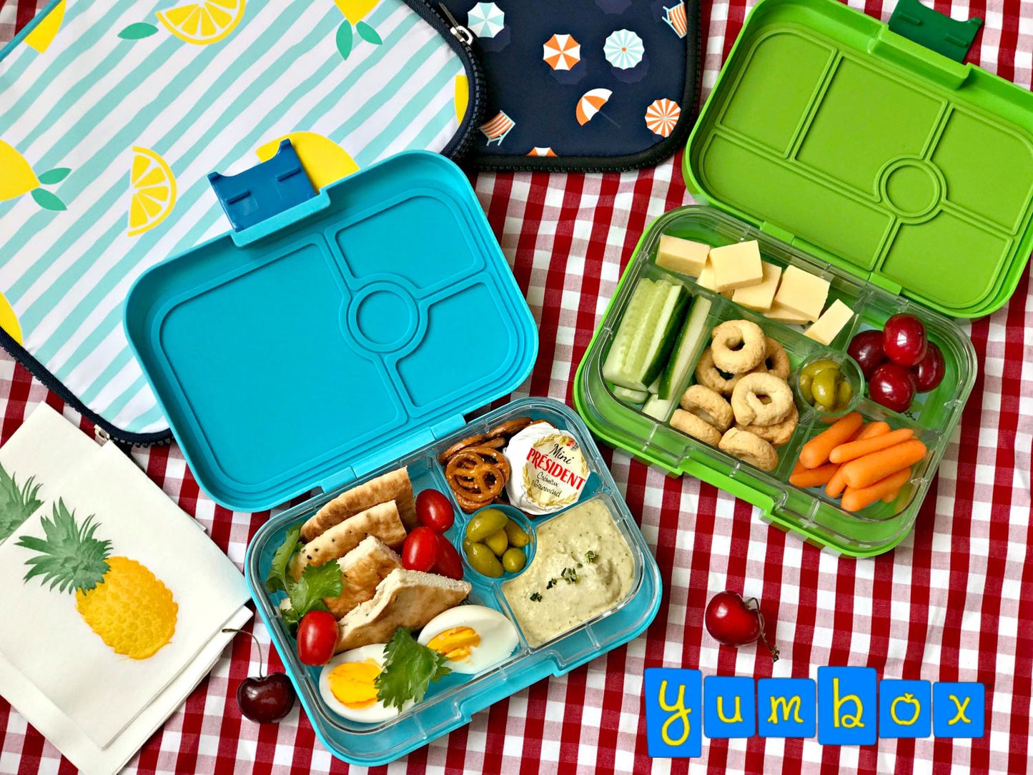 Yumbox - Panino Madkasse m. 4 rum - Jurassic Green/Dinosaur