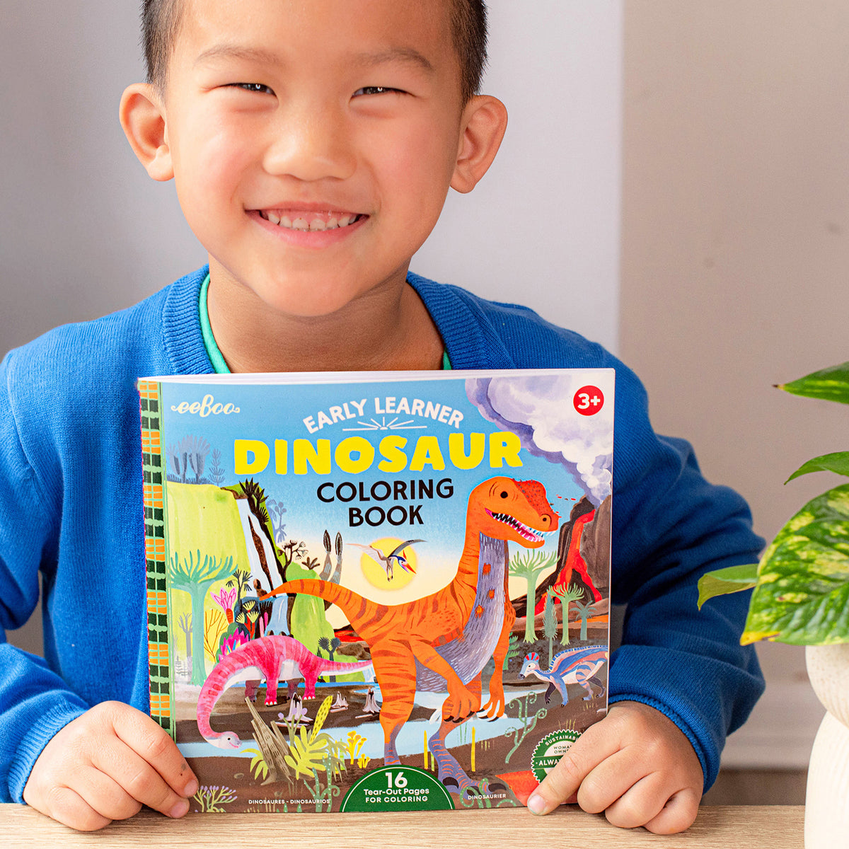 eeBoo - Malebog - Dinosaurer - Kvadratisk 32 sider