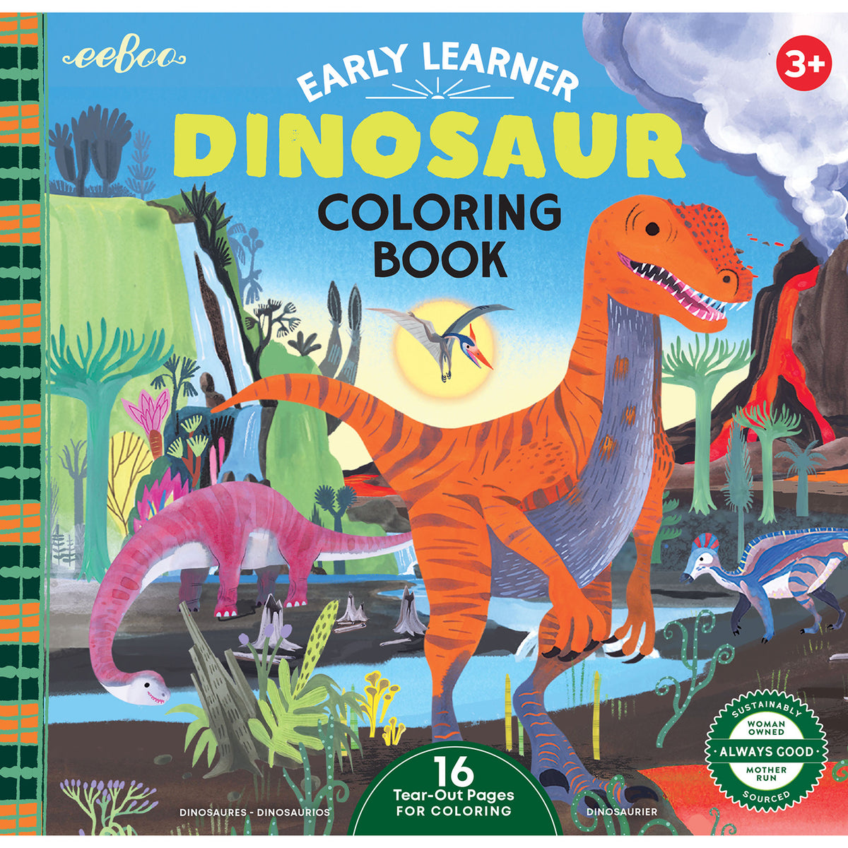 eeBoo - Malebog - Dinosaurer - Kvadratisk 32 sider