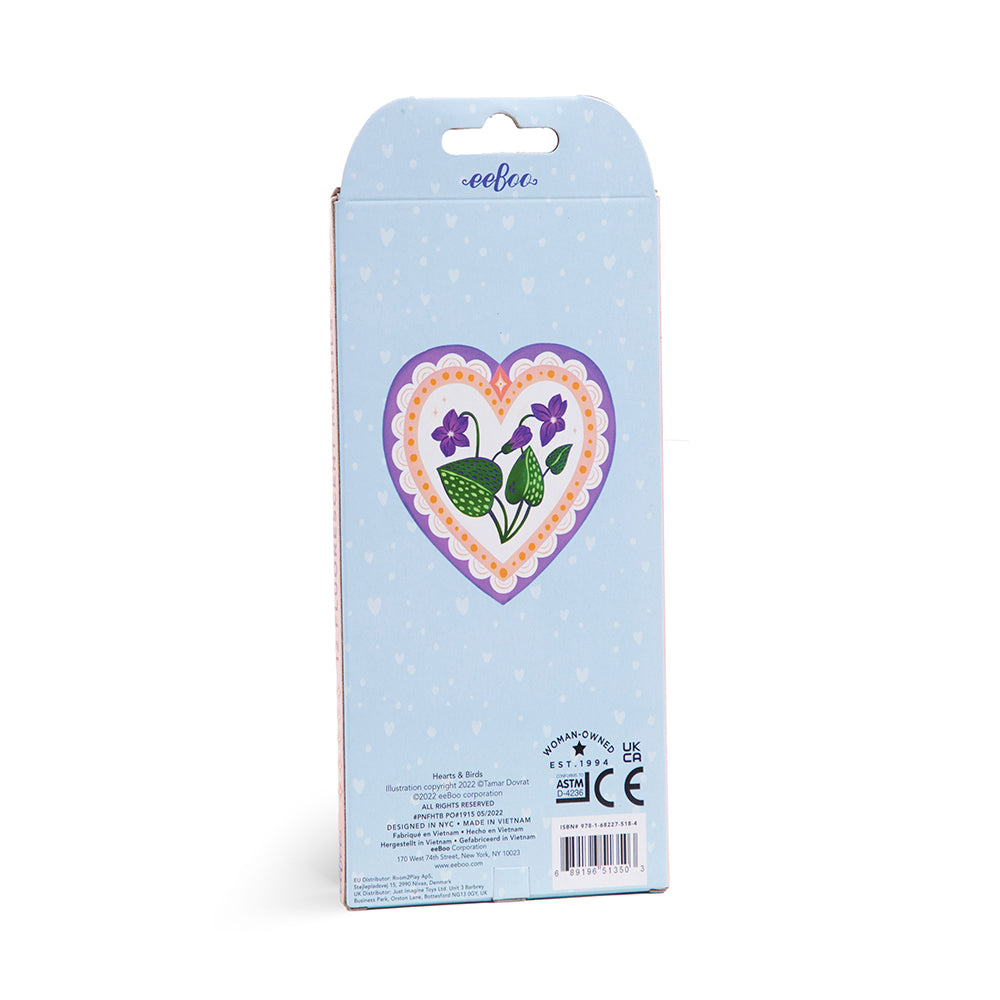 eeBoo - 12 farveblyanter - Hearts & Birds - Neon