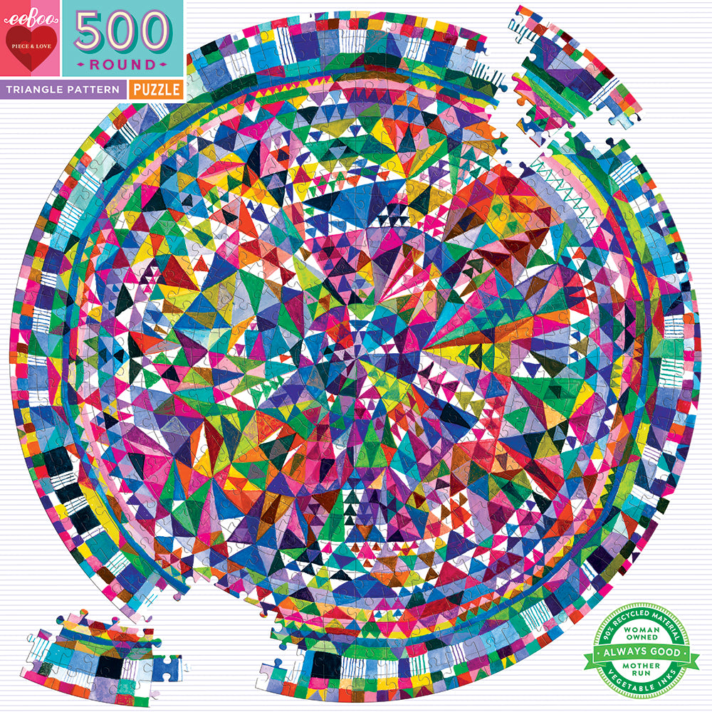 eeBoo - Rundt puslespil 500 brk - Triangle pattern