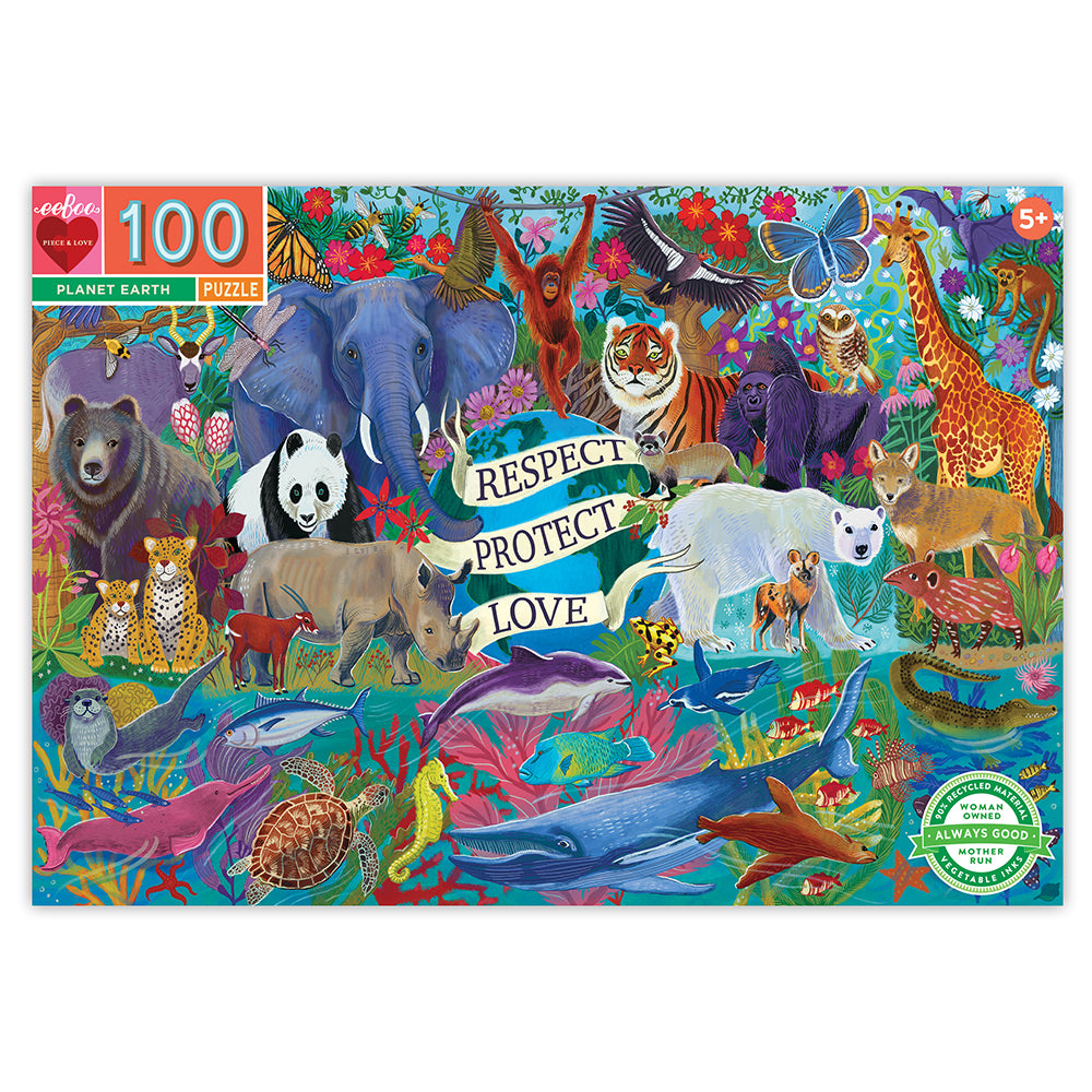 eeBoo - Puslespil 100 brk - Planeten Jorden