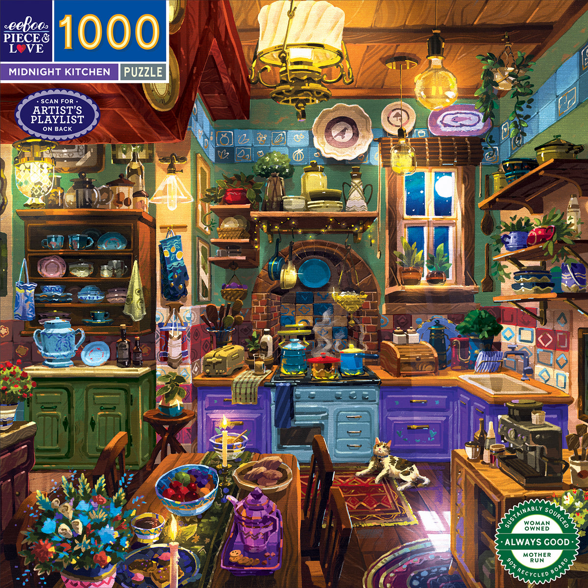 eeBoo - Puslespil 1000 brk - Midnight Kitchen