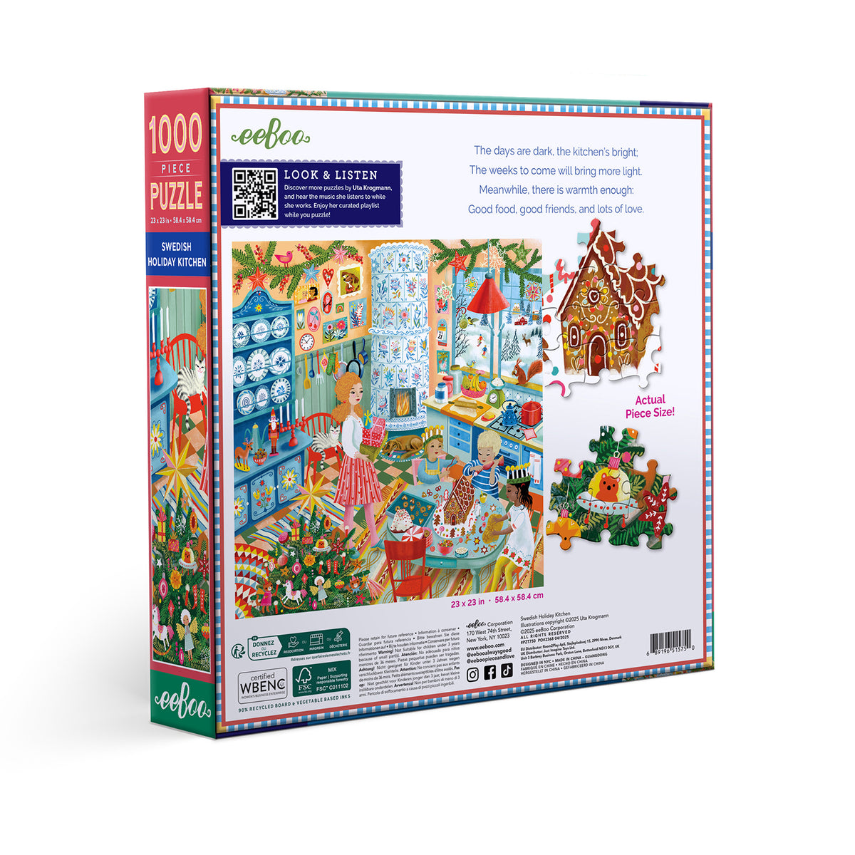 eeBoo - Puslespil 1000 brk - Swedish Holiday Kitchen