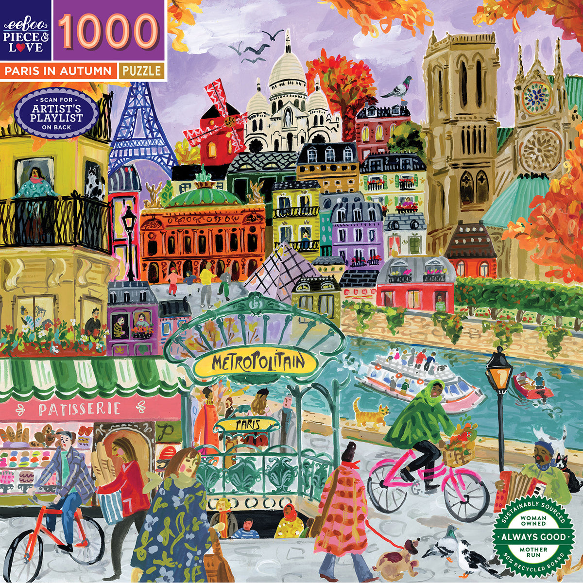 eeBoo - Puslespil 1000 brk - Paris in Autumn