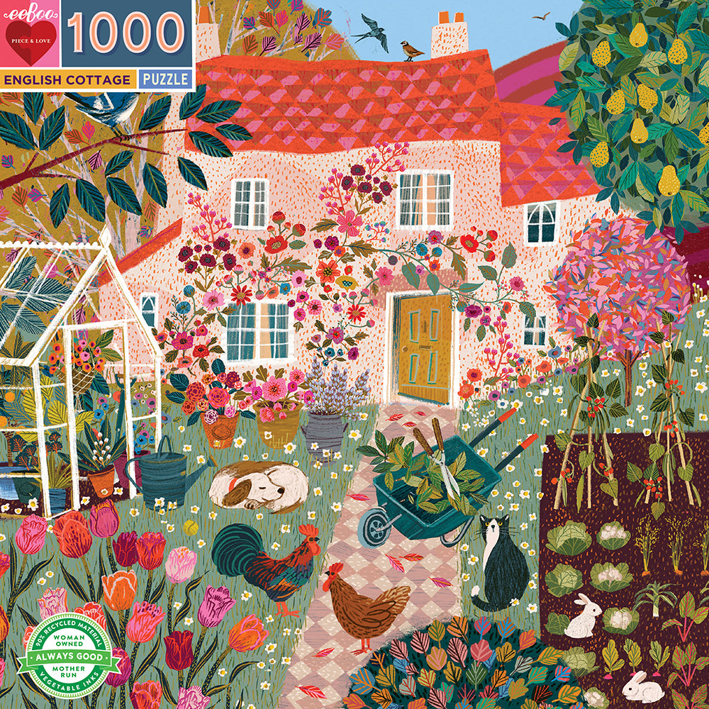 eeBoo - Puslespil 1000 brk - English Cottage