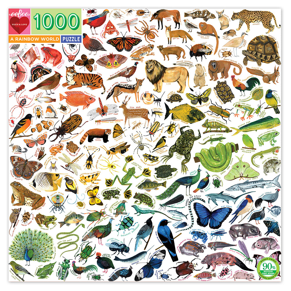 eeBoo - Puslespil 1000 brk - A Rainbow World