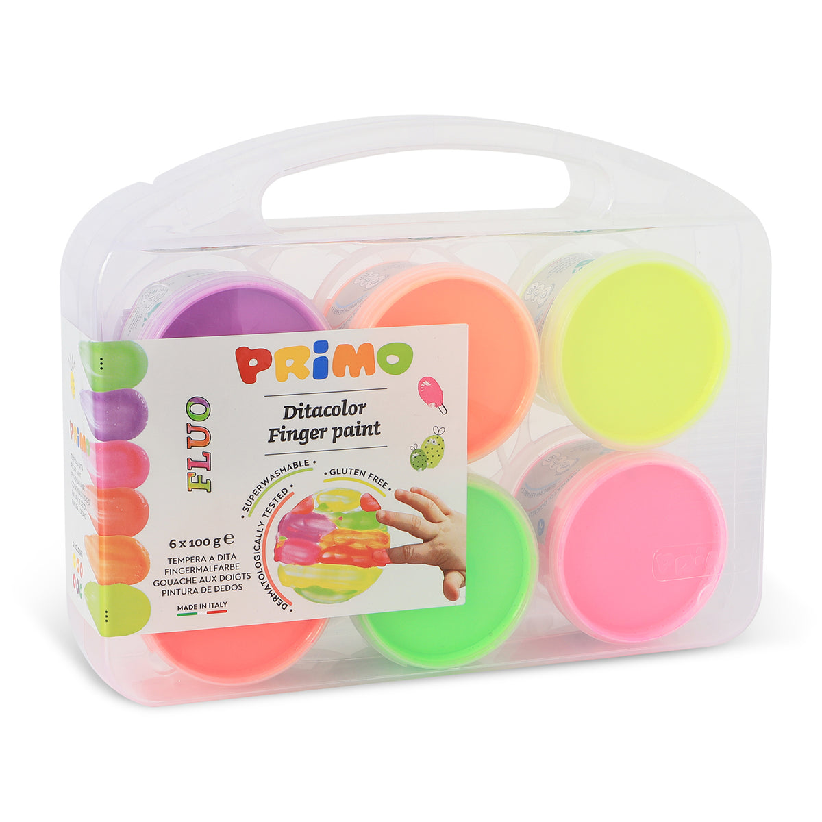 PRIMO - Fingermaling 6 bøtter - Neon