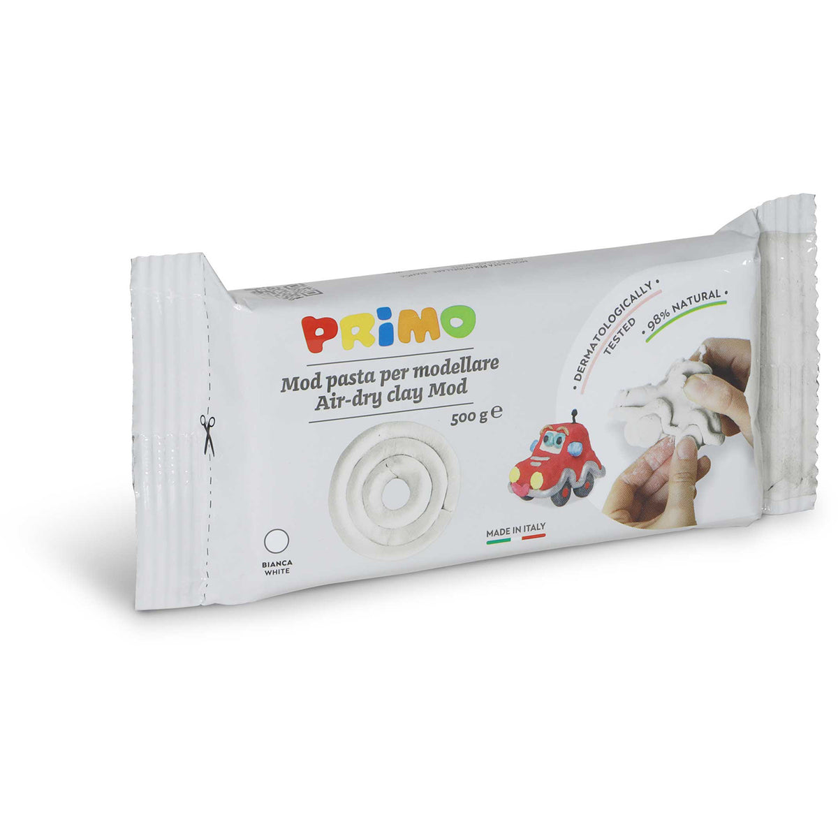 PRIMO - Selvhærdende ler 500g - Hvid