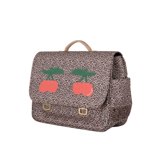 Jeune Premier skoletaske retro 16L - Leopard Cherry