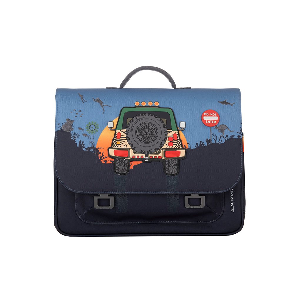 Jeune Premier - Retro Midi Skoletaske 16L - Jungle Jeep
