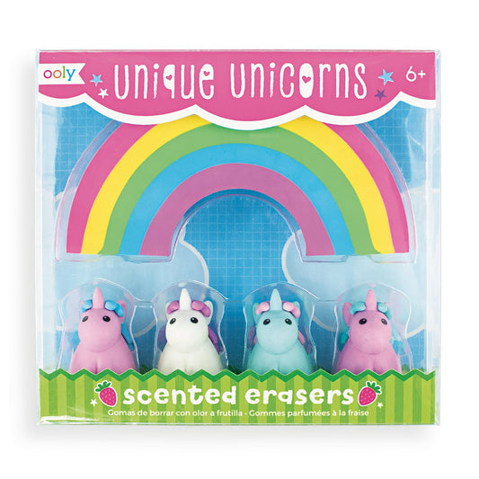 OOLY - Viskelæder med duft 5 stk - Unique Unicorns Strawberry