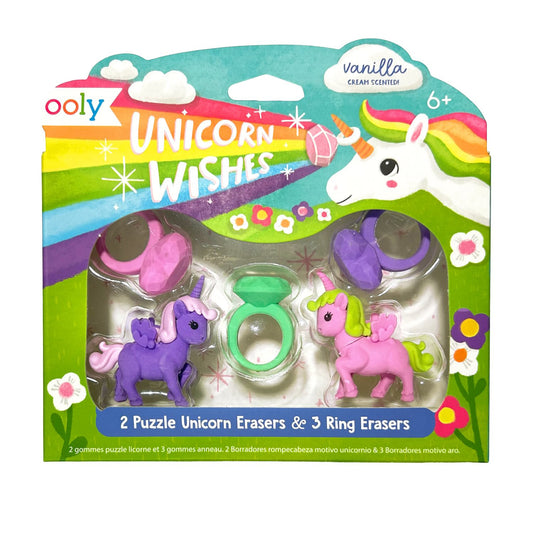 OOLY - Viskelæder med duft 5 stk - Unicorn Wishes Vanilla