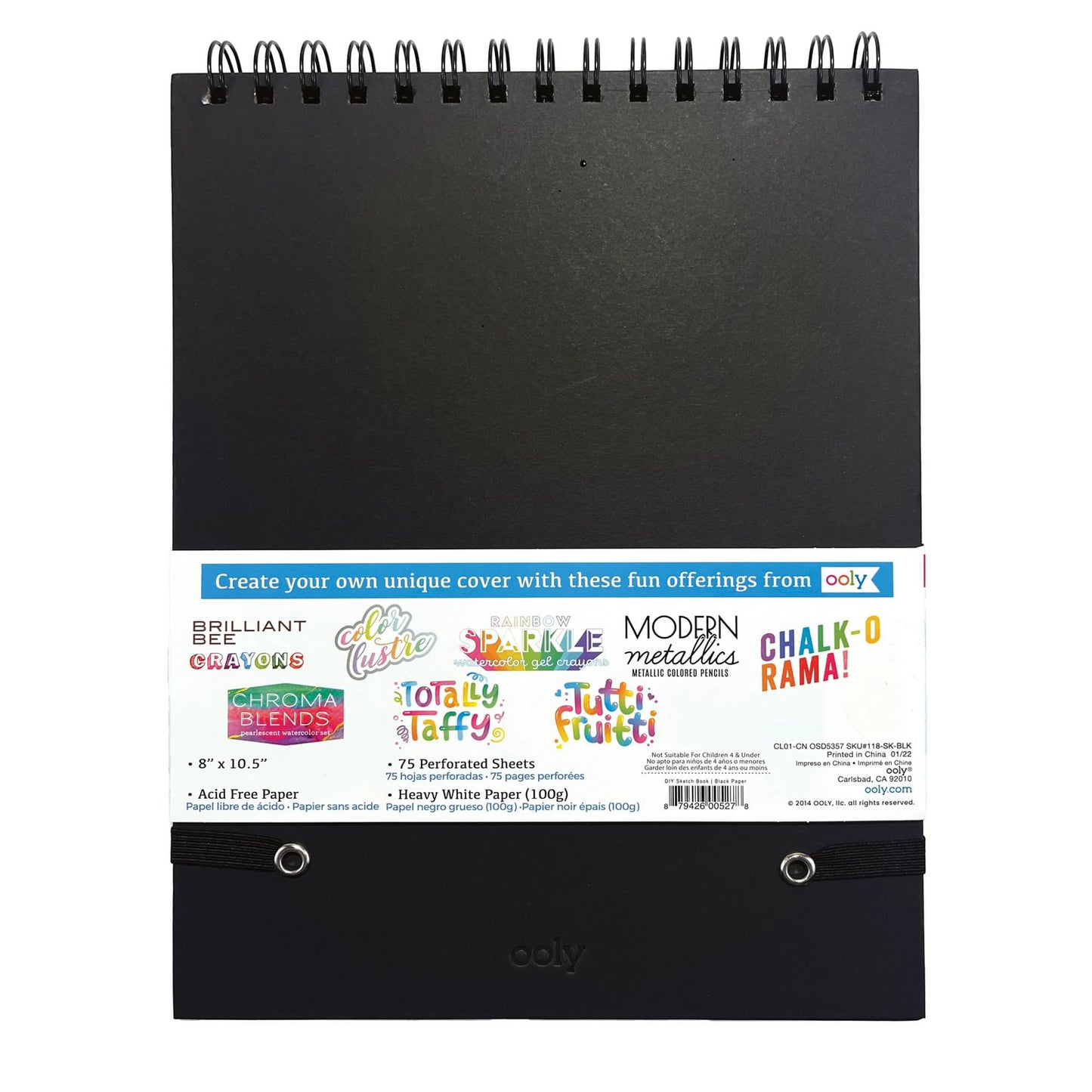 OOLY - Skitseblok - DIY - Sort 20,5x26,5 cm