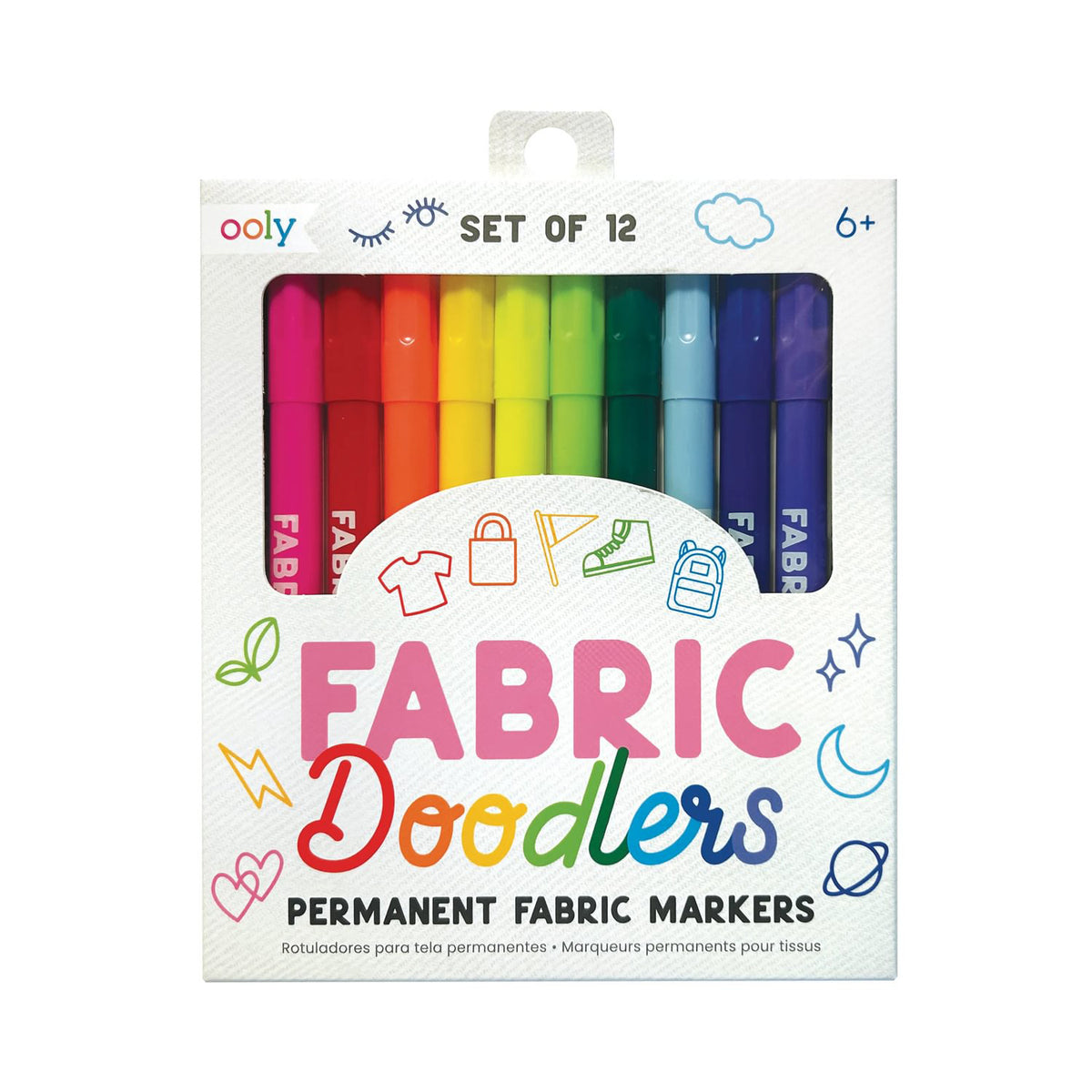 OOLY - Tekstil tusser 12 stk - Doodlers