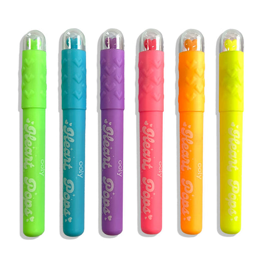 OOLY - Overstregningstusser 6 stk - Heart Pops Neon