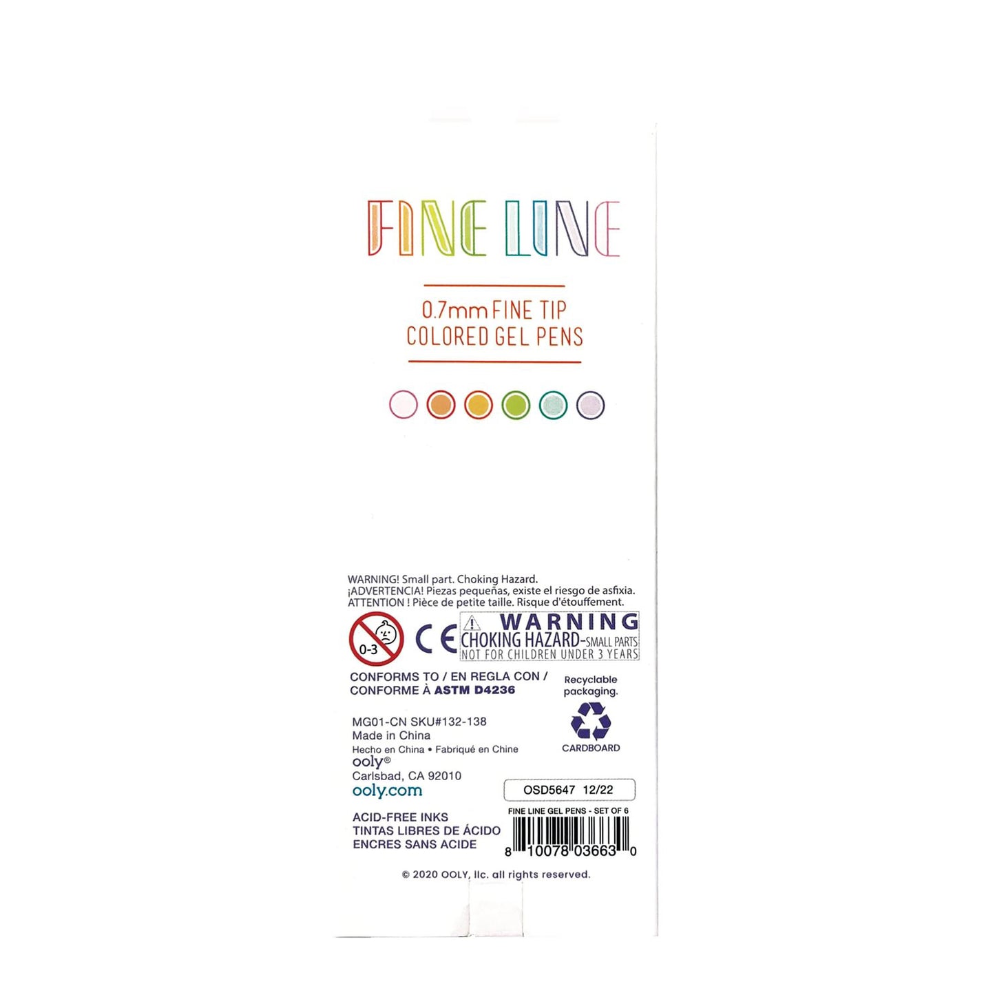 OOLY - Gelpen 6 stk - Fine Line
