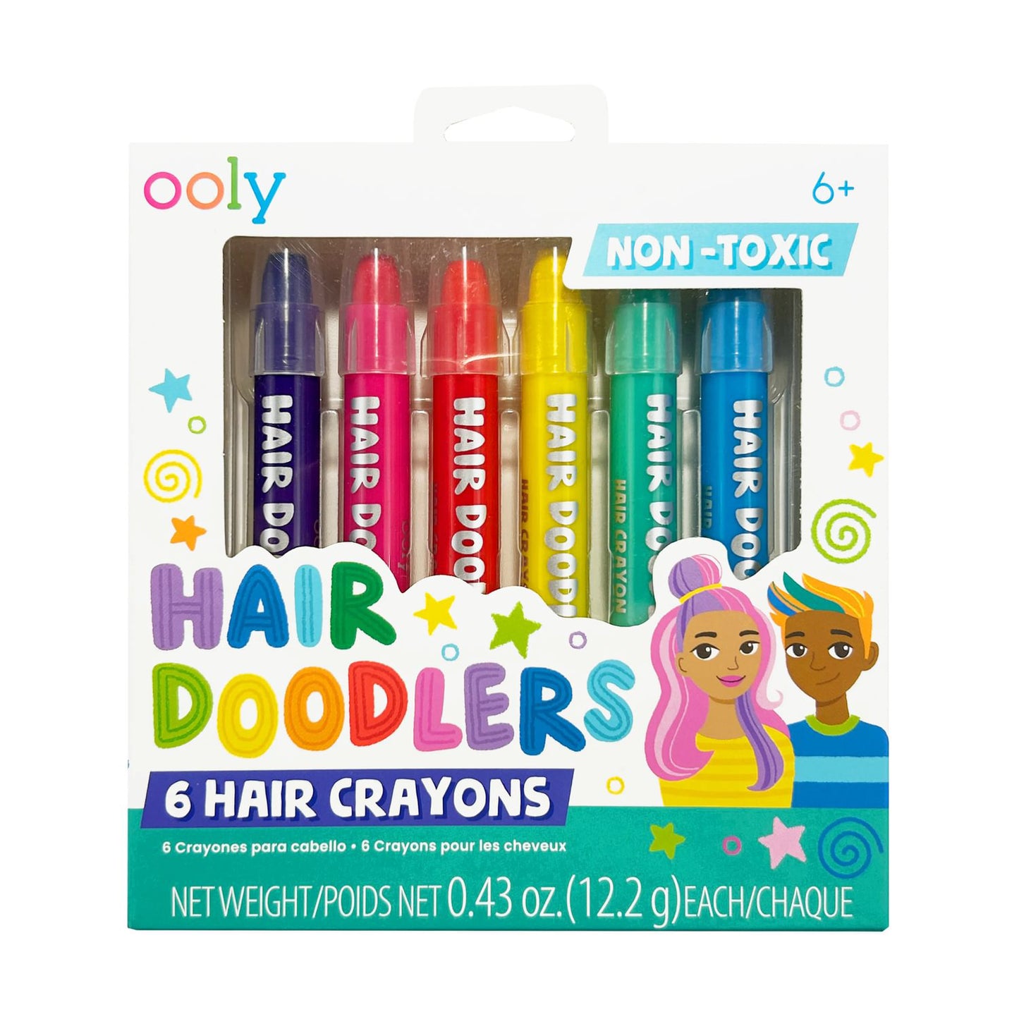 OOLY - Hårmaling 6 stk - Hair Doodlers