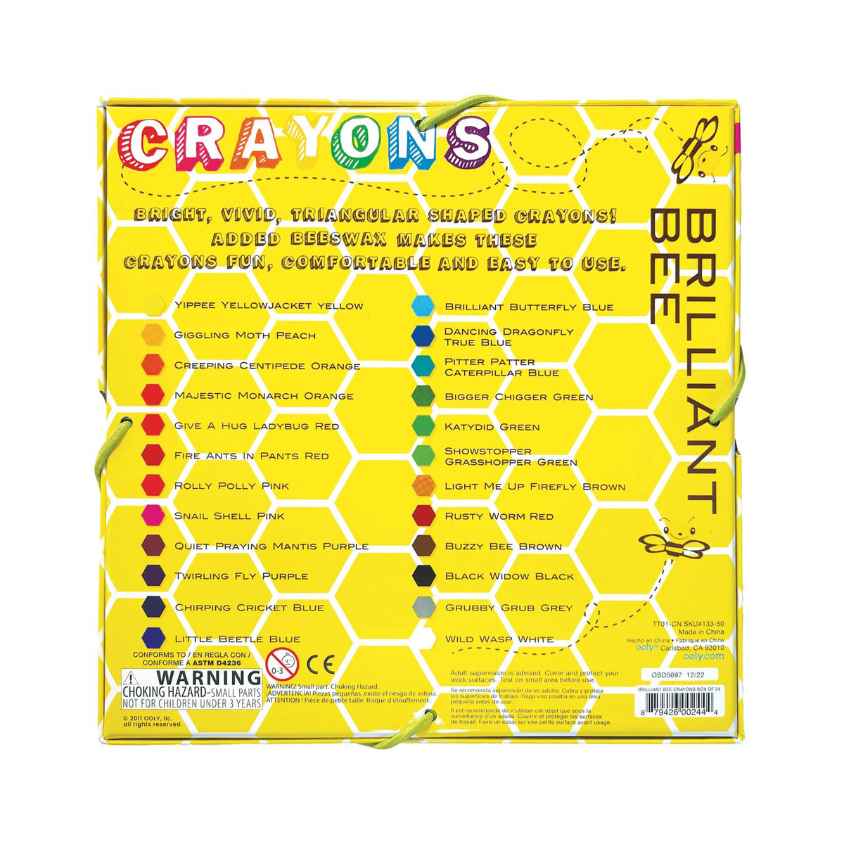 OOLY - Farvekridt af bivoks 24 stk - Brilliant Bee