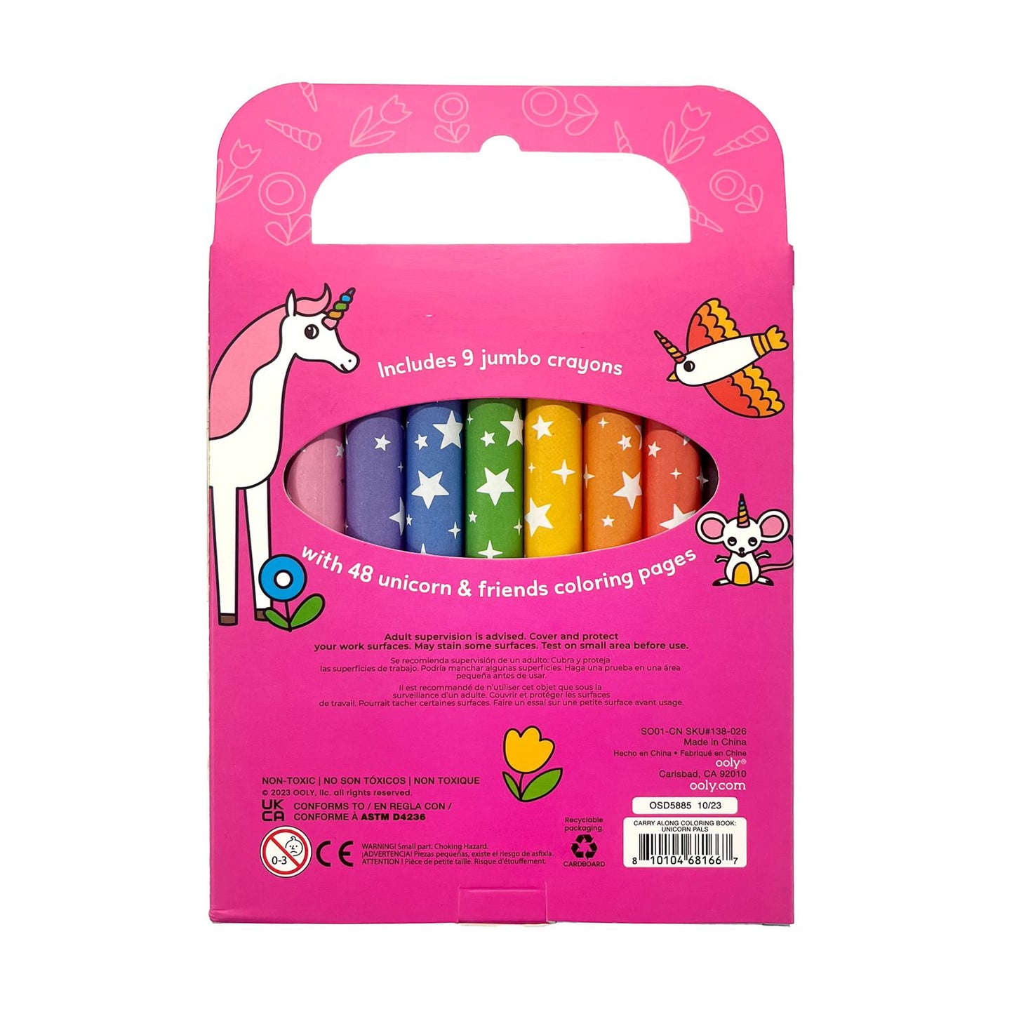 OOLY - Farvekridt og malebog - Unicorn Pals - Carry Along