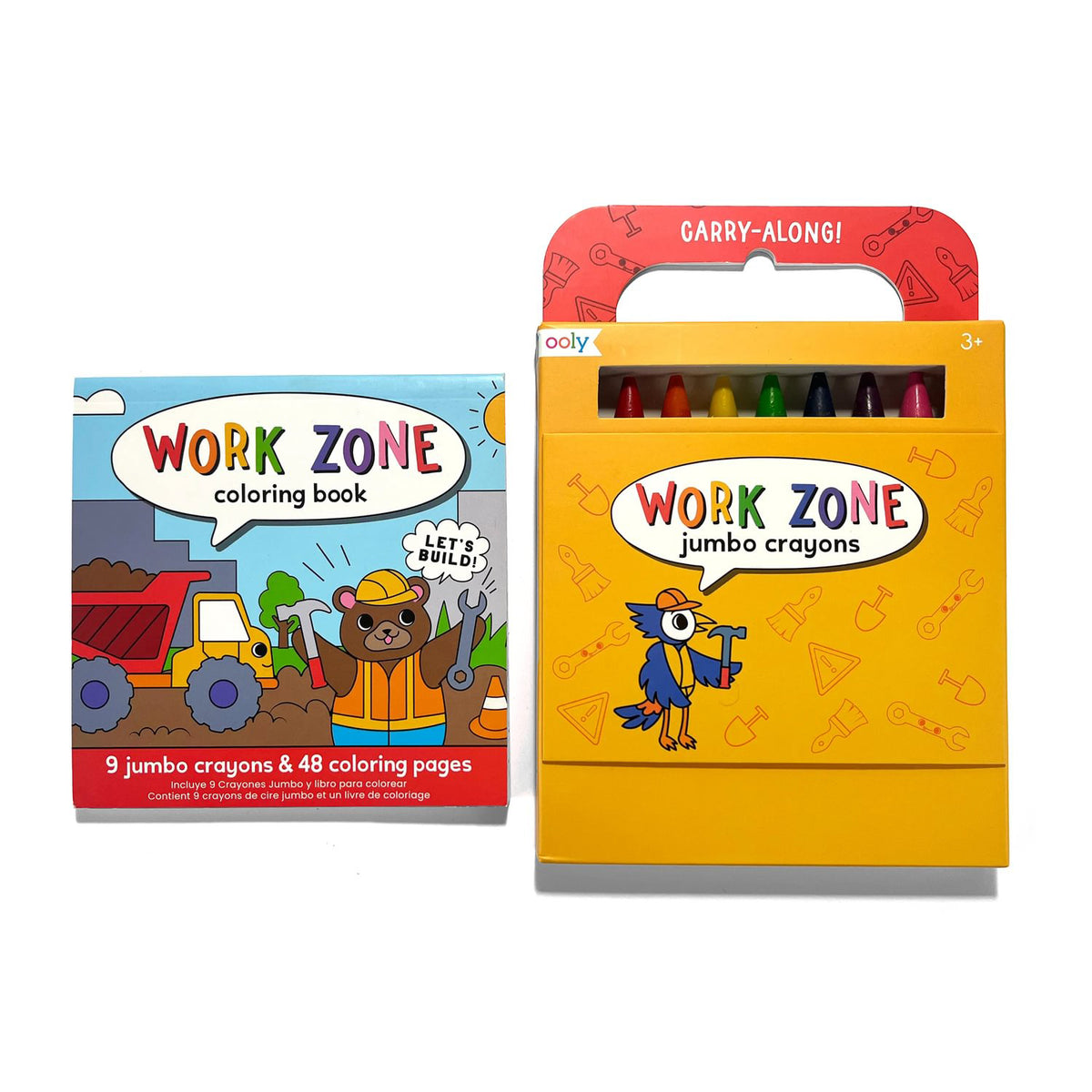 OOLY - Farvekridt og malebog - Work Zone - Carry Along
