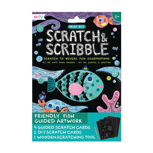 OOLY - Ridsekort - Friendly Fish - Mini Scratch & Scribble