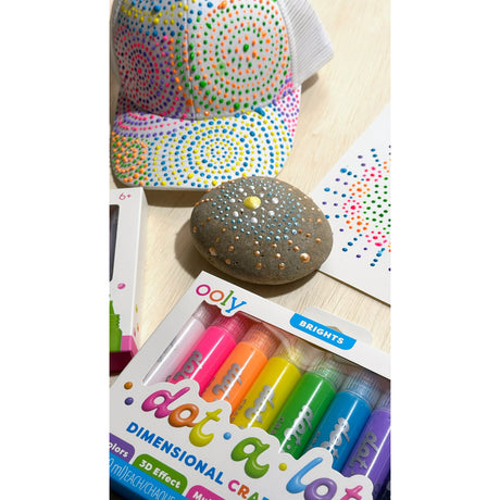 OOLY - 3D effekt prikmaling 8 stk - Dot-a-Lot Bright