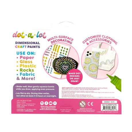 OOLY - 3D effekt prikmaling 8 stk - Dot-a-Lot Pearlescent