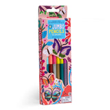 eeBoo - 6 dobbelte farveblyanter jumbo - Sommerfugle
