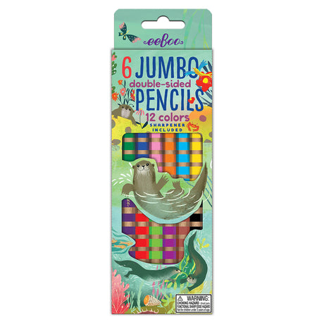 eeBoo - 6 dobbelte jumbo farveblyanter - Oddere