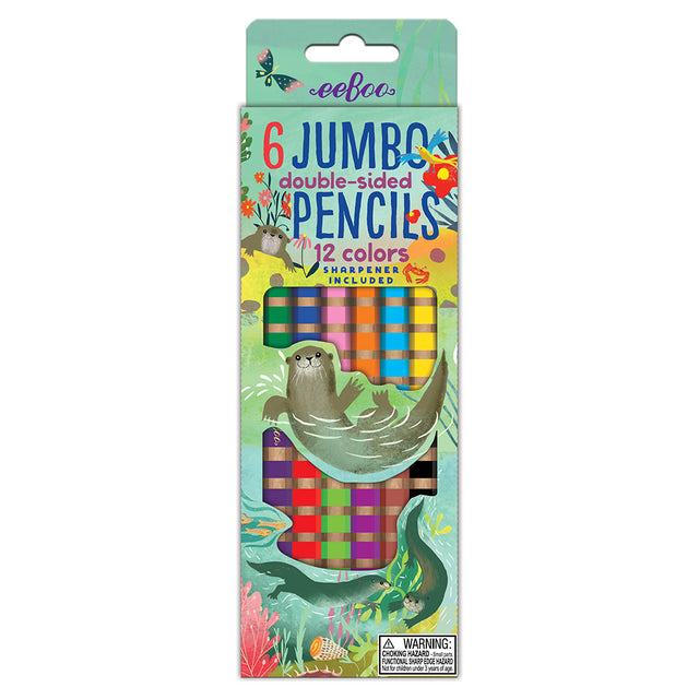 eeBoo - 6 dobbelte jumbo farveblyanter - Oddere