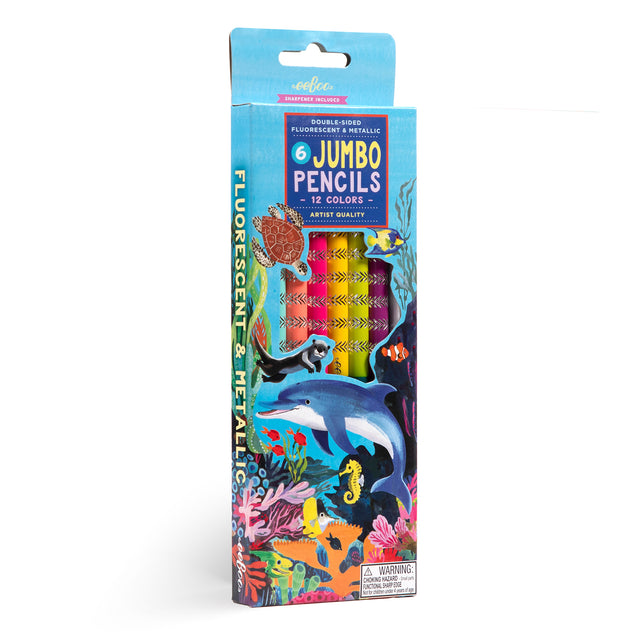 eeBoo - 6 jumbo farveblyanter - Sea Life Special