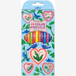 eeBoo - 12 farveblyanter - Hearts & Birds - Neon
