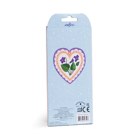 eeBoo - 12 farveblyanter - Hearts & Birds - Neon