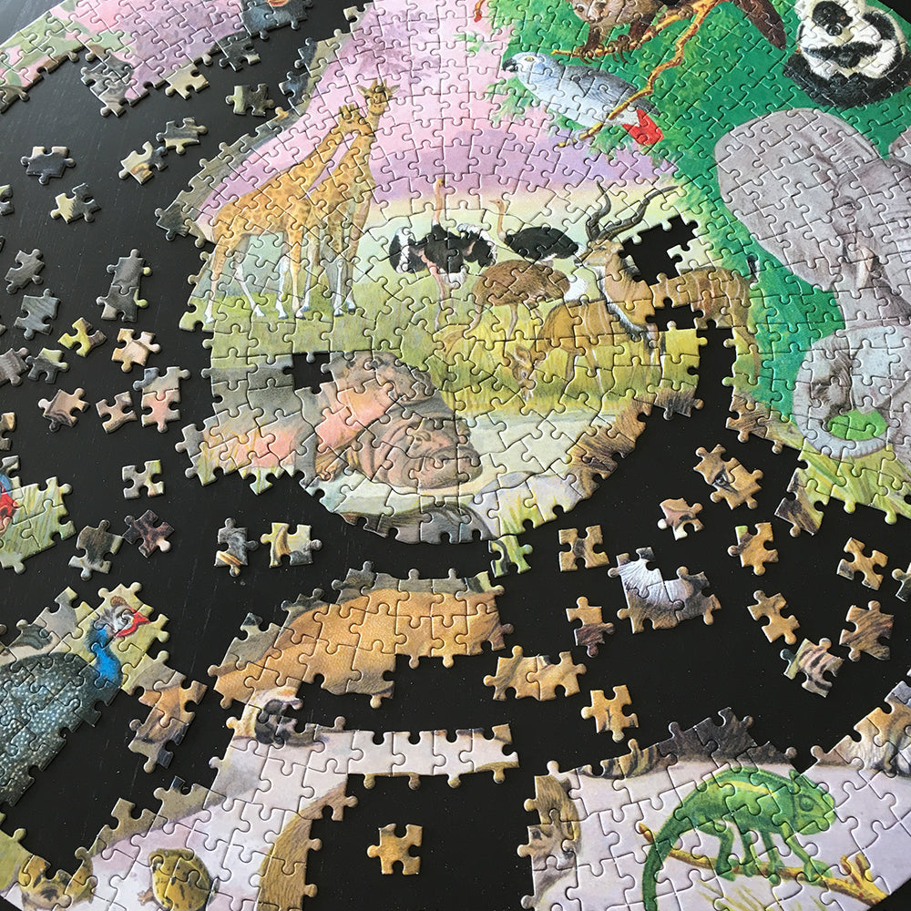 eeBoo - Rundt puslespil 1000 brk - Afrika