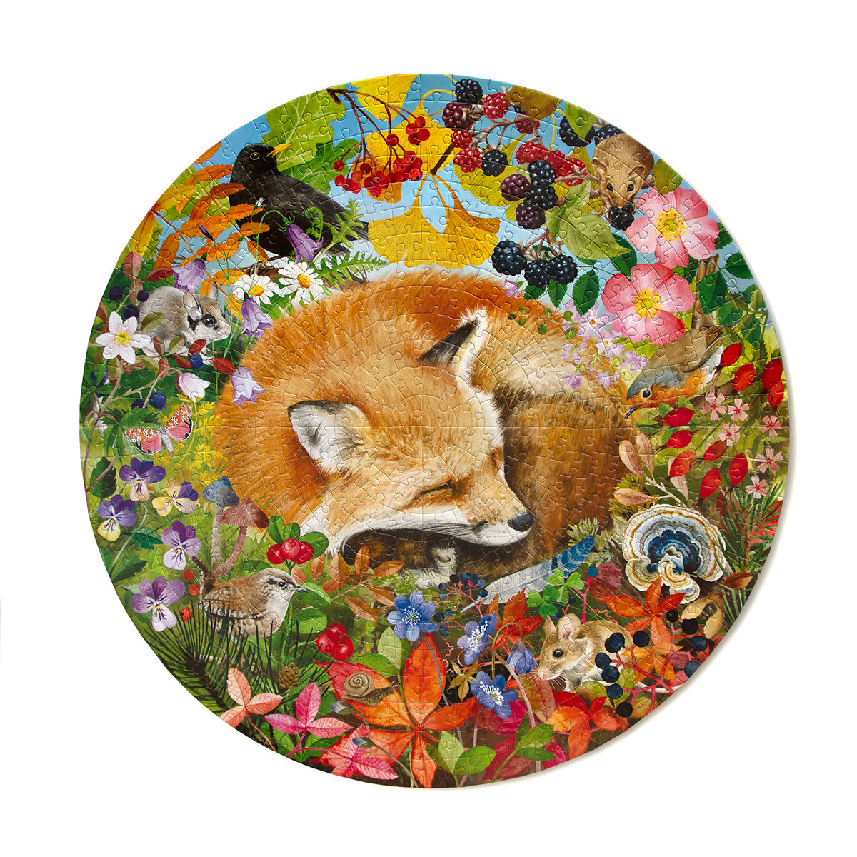 eeBoo - Rundt puslespil 500 brk - Forest Dream