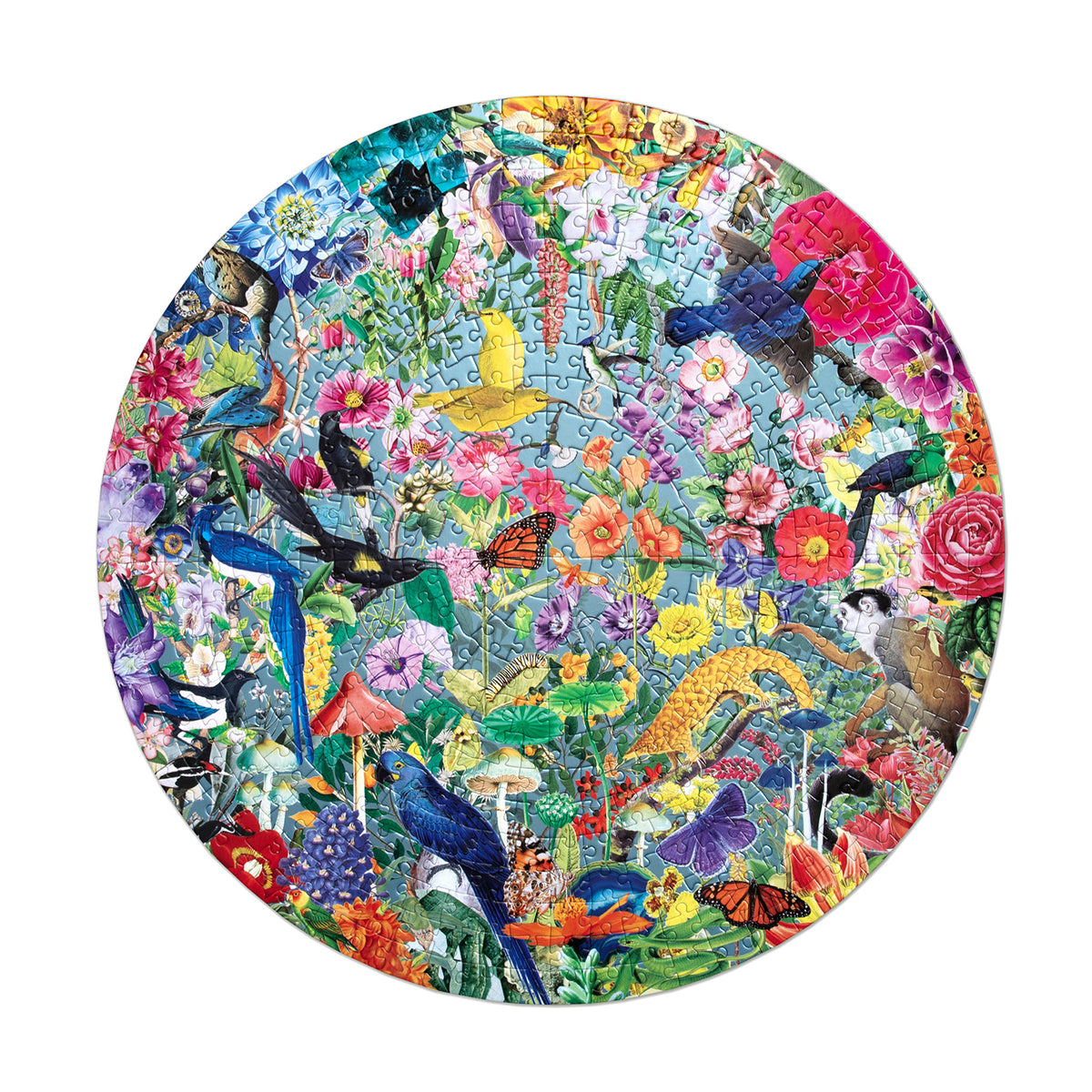 eeBoo - Rundt puslespil 500 brk - Paradise Garden