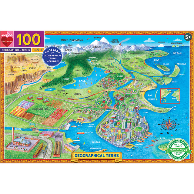 eeBoo - Puslespil 100 brk - Landskabsformer