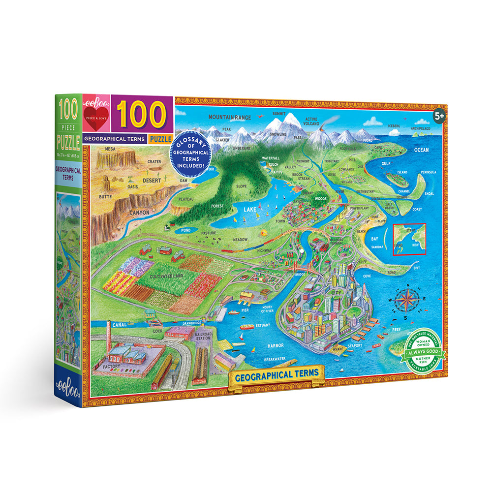 eeBoo - Puslespil 100 brk - Landskabsformer