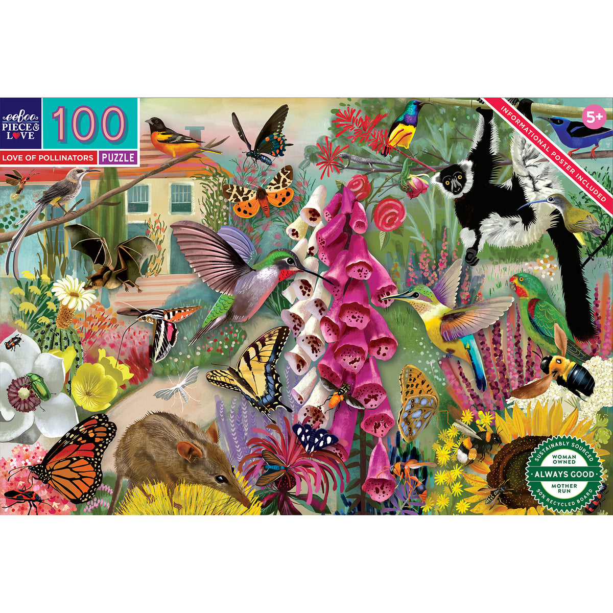 eeBoo - Puslespil 100 brk - De kære bestøvere