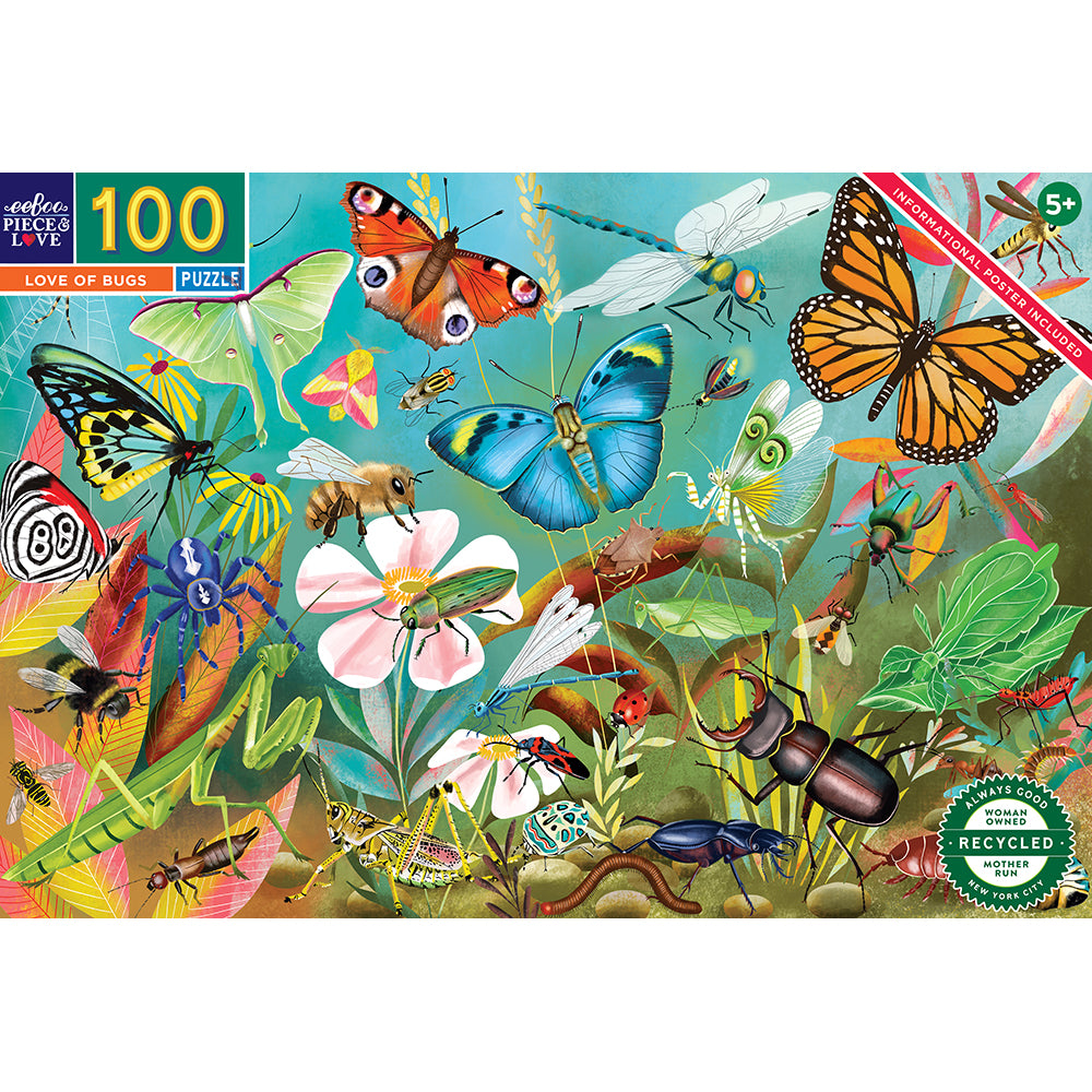 eeBoo - Puslespil 100 brk - Insekter