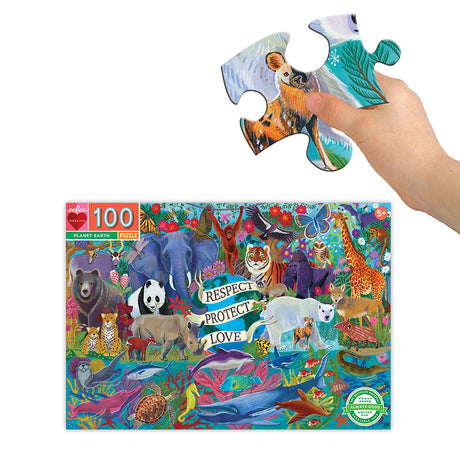 eeBoo - Puslespil 100 brk - Planeten Jorden