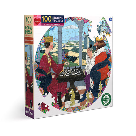 eeBoo - Rundt puslespil 100 brk - Queen's Gambit